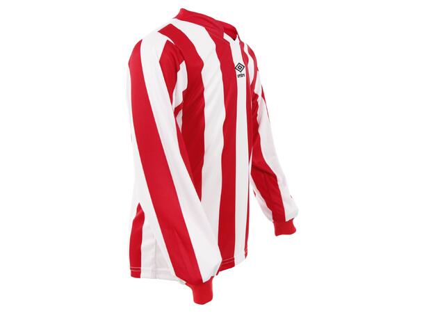 UMBRO Certi Strip Jsy LS Hvit/Rød XL Stripet teknisk spillertrøye 